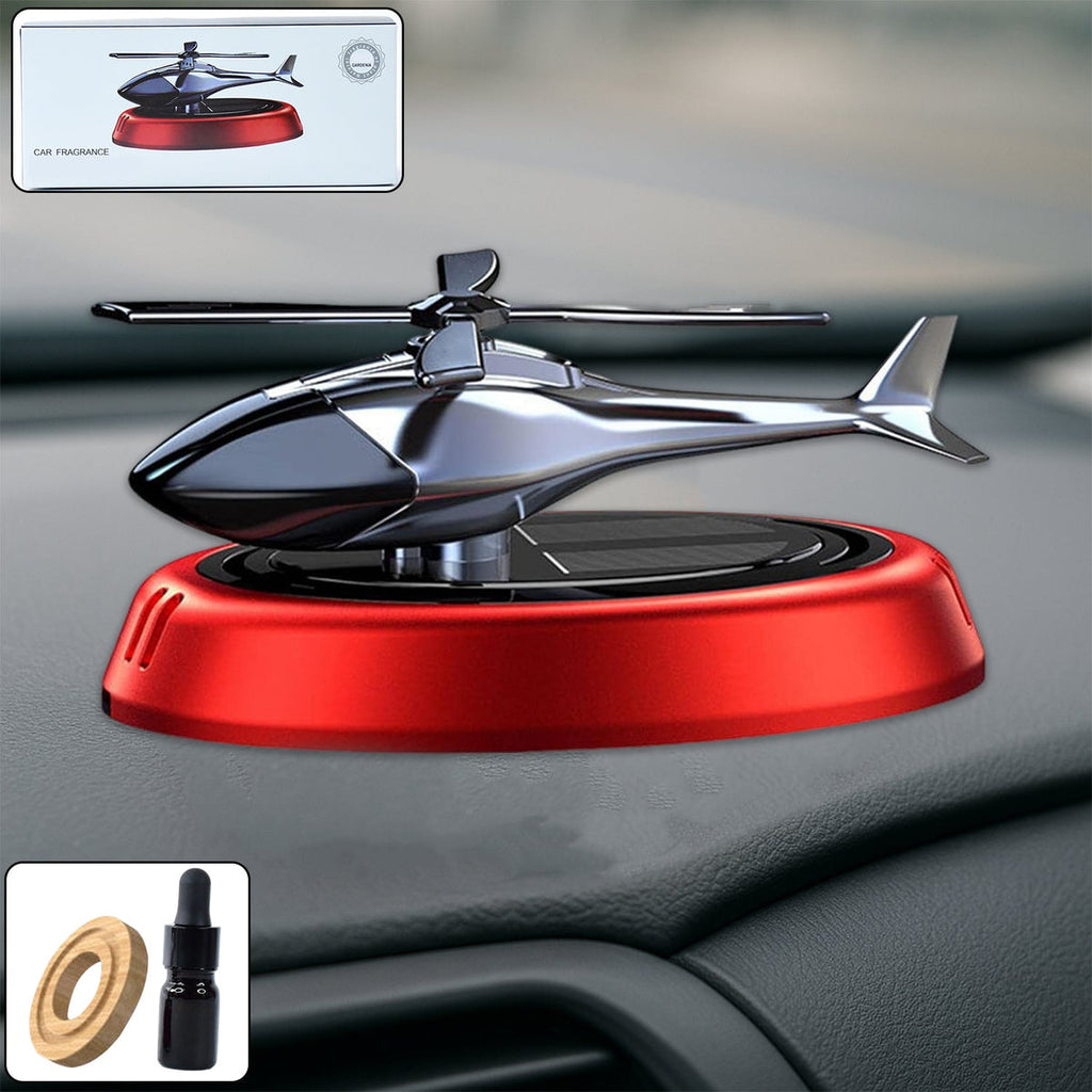 Solar-Powered Rotating Helicopter Car Air Freshener with Essential Oil Diffuser – Dashboard Fragrance Diffuser