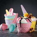 12-Piece Ice Cream Bowl & Spoon Set - Multicolor Plastic Dessert Cups