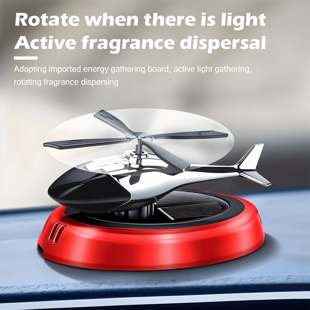 Solar-Powered Rotating Helicopter Car Air Freshener with Essential Oil Diffuser – Dashboard Fragrance Diffuser