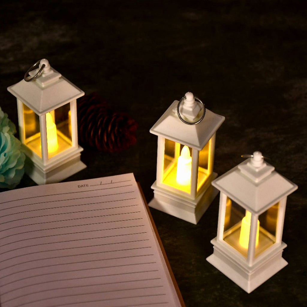 24-Pack Battery Operated Flameless Lanterns - Black & White Rustic LED Candle Lights