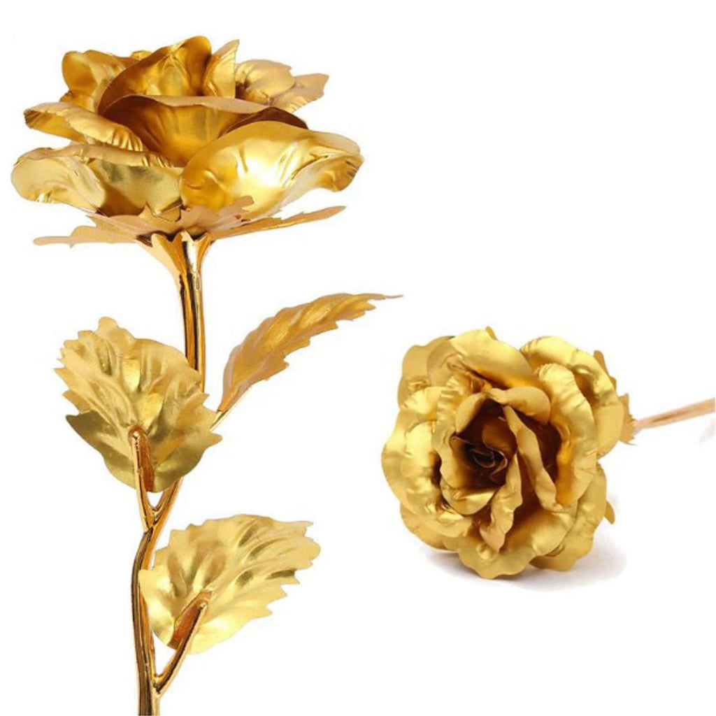 Golden Rose - Elegant Metal Decorative Piece for Home and Office