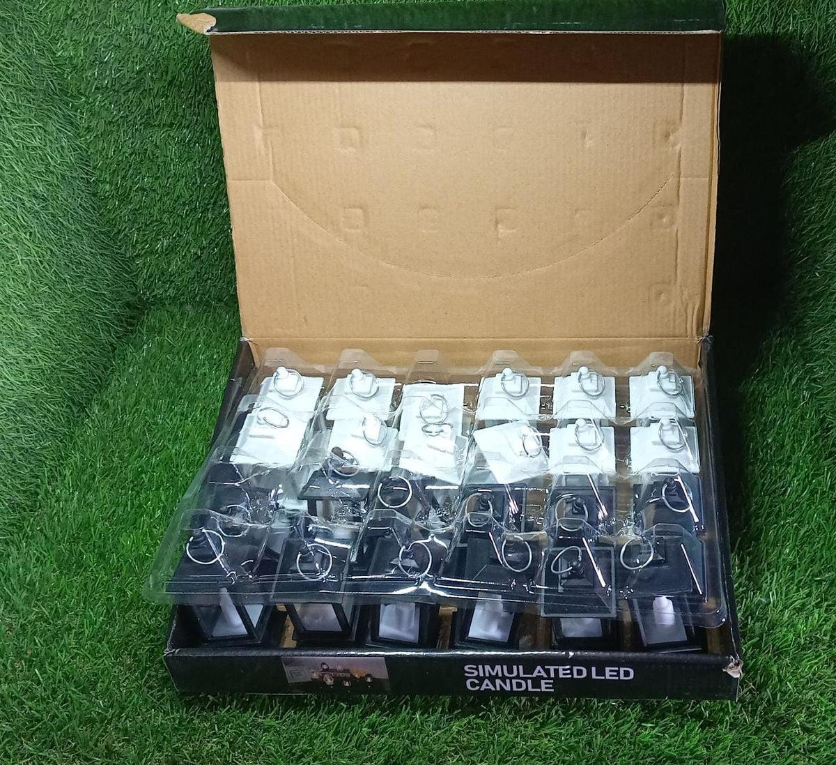 24-Pack Battery Operated Flameless Lanterns - Black & White Rustic LED Candle Lights