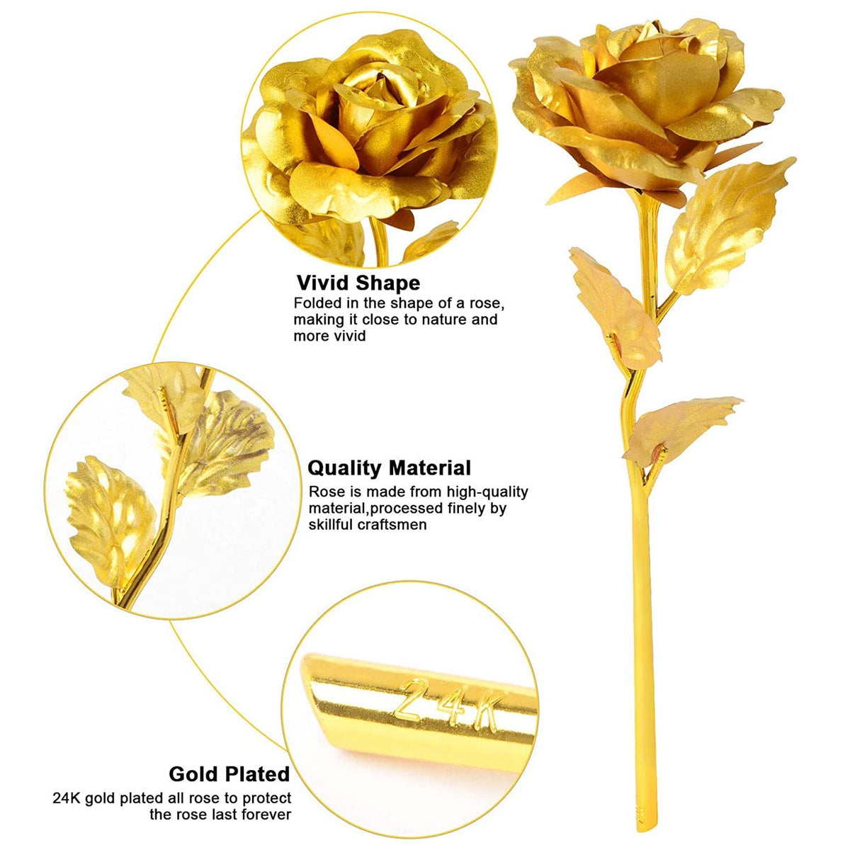 Golden Rose - Elegant Metal Decorative Piece for Home and Office