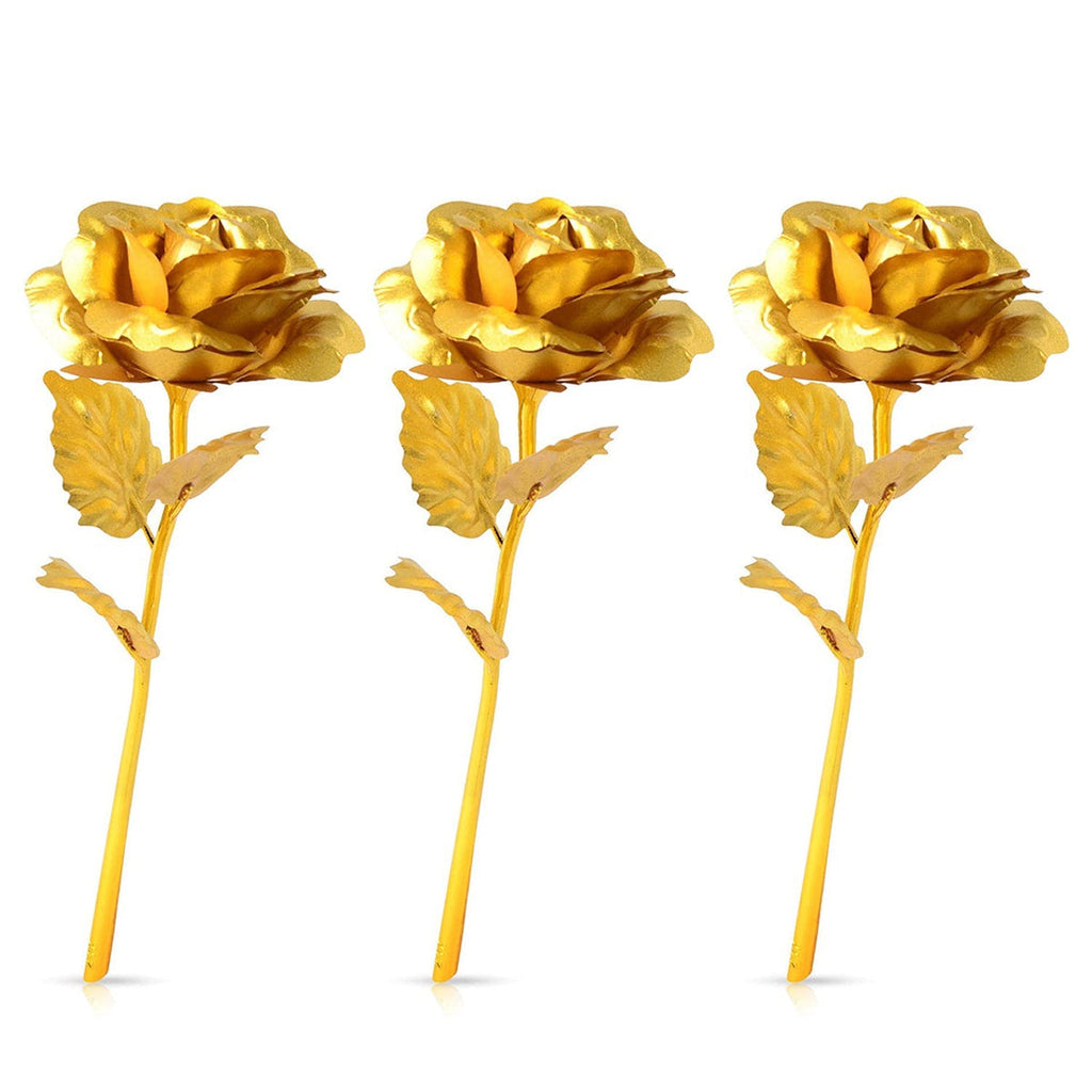 Golden Rose - Elegant Metal Decorative Piece for Home and Office