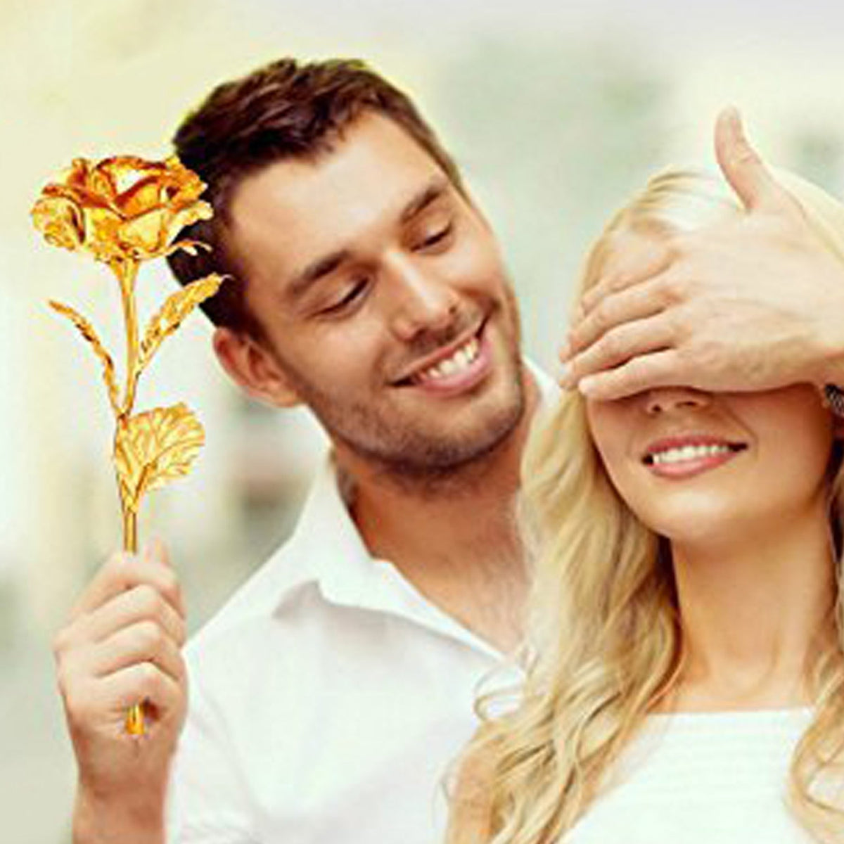 Golden Rose - Elegant Metal Decorative Piece for Home and Office