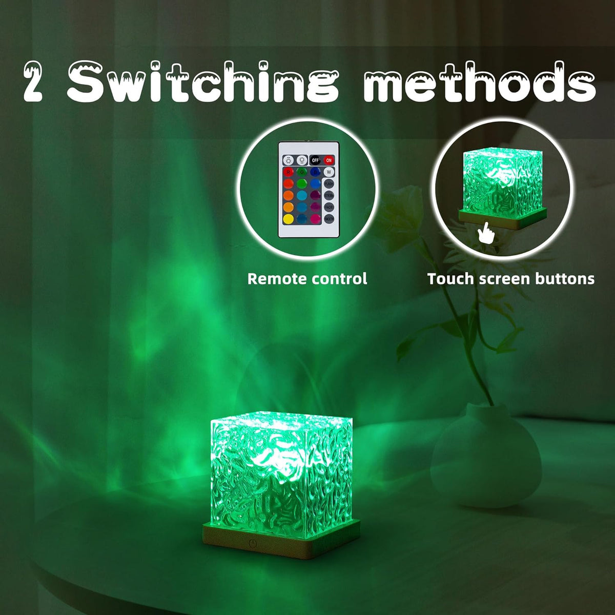 Dynamic Rotating Water Ripple Night Light - Color Changing Crystal Lamp with Remote